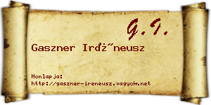 Gaszner Iréneusz névjegykártya